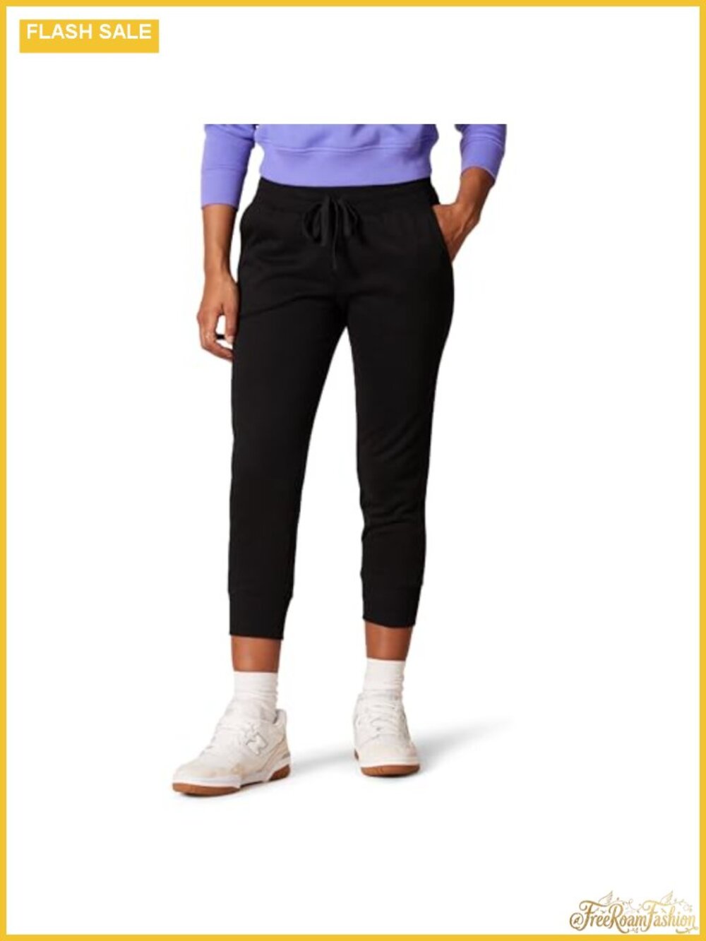 Women's Fleece Capri Jogger Sweatpants with Drawstring
